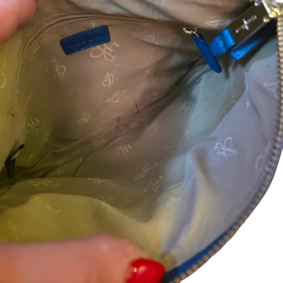 Cole Haan Lagoon Blue Pebbled Leather Crossbody Bag - Picture 5 of 11